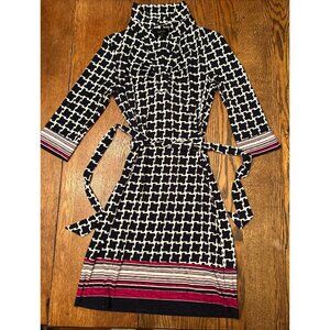 Laundry by Shelli Segal Dress Women’s Sz 4 Navy & White Print NWOT + FREE 🎁